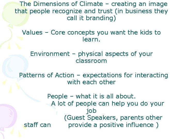 The Dimensions of Climate – creating an image that people recognize and trust (in