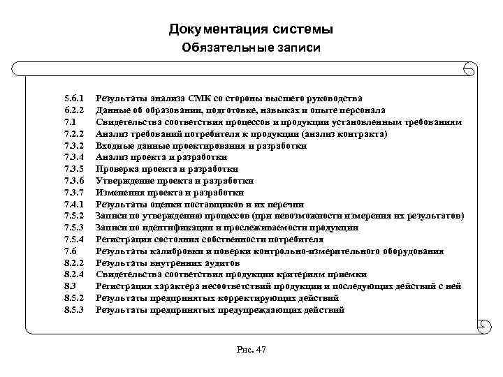 Документация системы Обязательные записи 5. 6. 1 Результаты анализа СМК со стороны высшего руководства