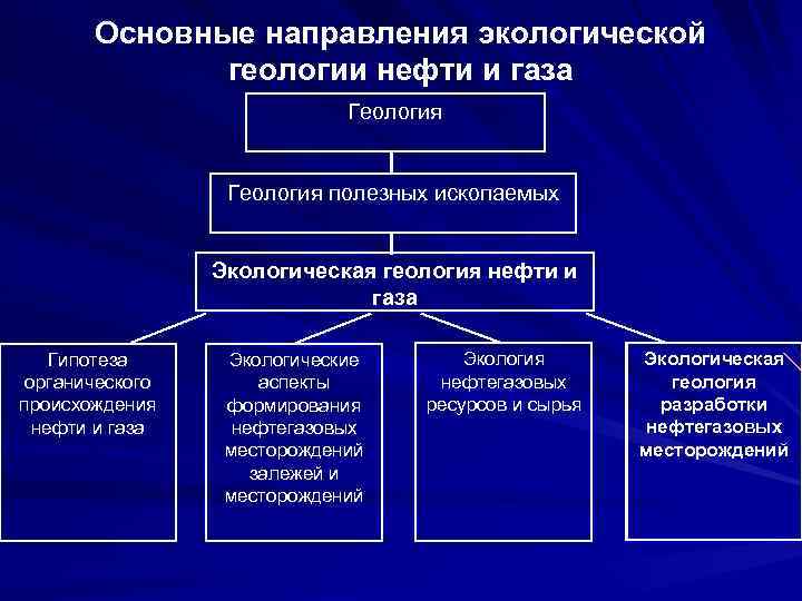 Основные направления экологической геологии нефти и газа Геология полезных ископаемых Экологическая геология нефти и