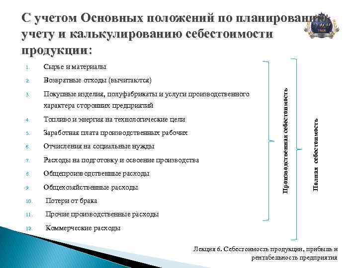 С учетом Основных положений по планированию, учету и калькулированию себестоимости продукции: 2. Возвратные отходы