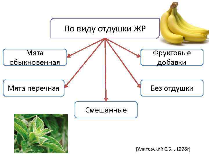 По виду отдушки ЖР Мята обыкновенная Фруктовые добавки Мята перечная Без отдушки Смешанные [Улитовский