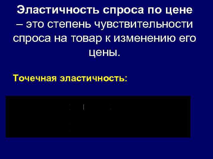 Эластичность спроса по цене – это степень чувствительности спроса на товар к изменению его