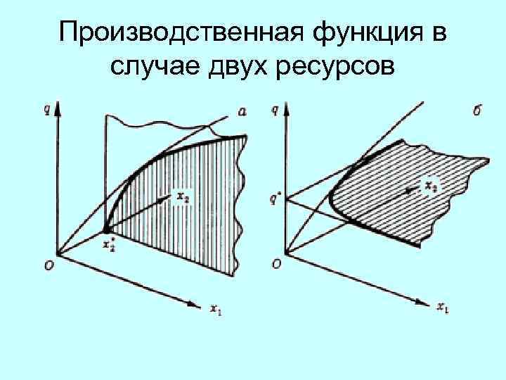 Производственная функция в случае двух ресурсов 