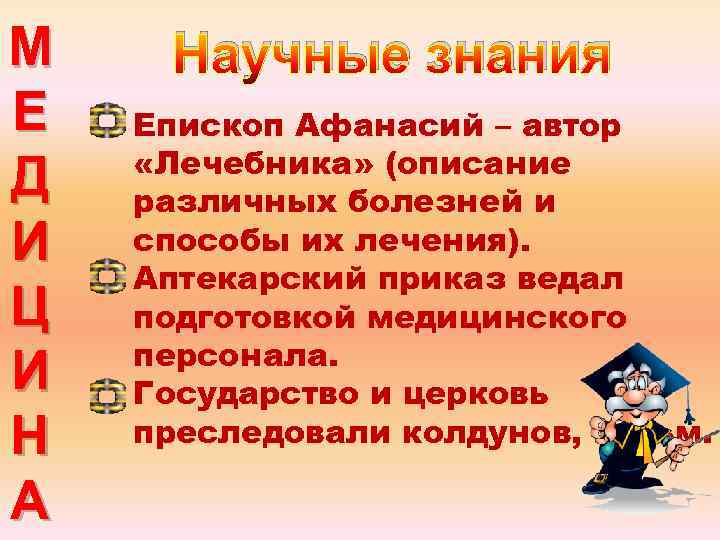 М Е Д И Ц И Н А Научные знания Епископ Афанасий – автор