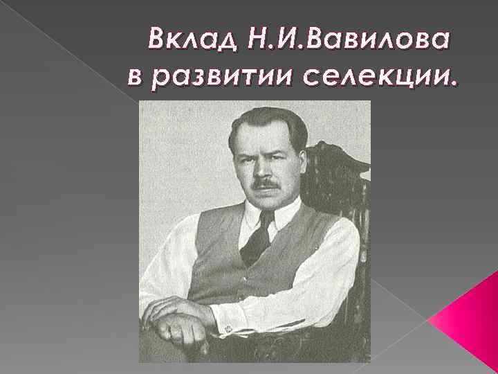 Генетические основы селекции вклад н и вавилова в развитие селекции презентация 11 класс