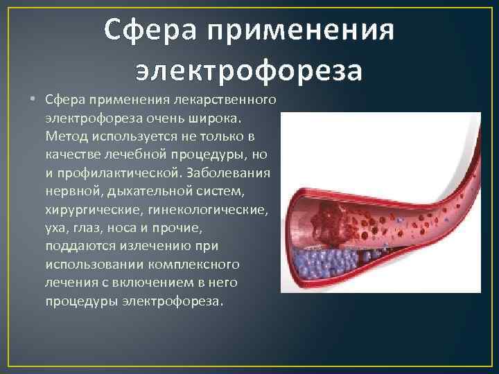 Сфера применения электрофореза • Сфера применения лекарственного электрофореза очень широка. Метод используется не только