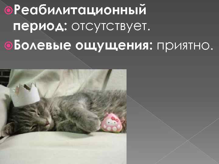  Реабилитационный период: отсутствует. Болевые ощущения: приятно. 