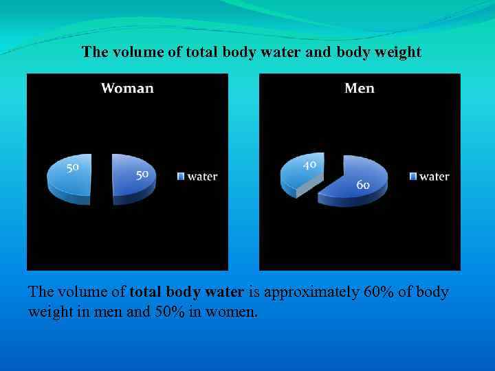 The volume of total body water and body weight The volume of total body