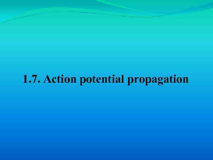 1. 7. Action potential propagation 