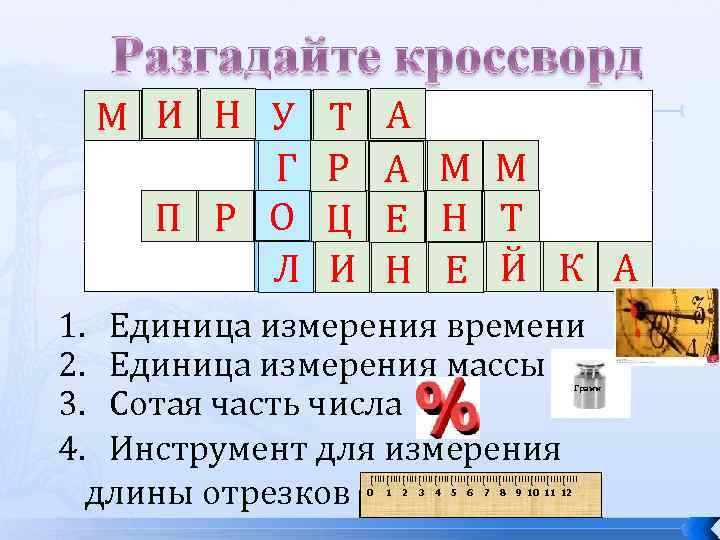 М И Н У 2 Г 3 П Р О 4 Л 1 А