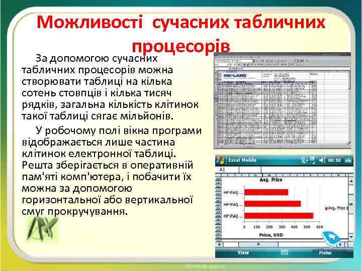 Можливості сучасних табличних процесорів За допомогою сучасних табличних процесорів можна створювати таблиці на кілька