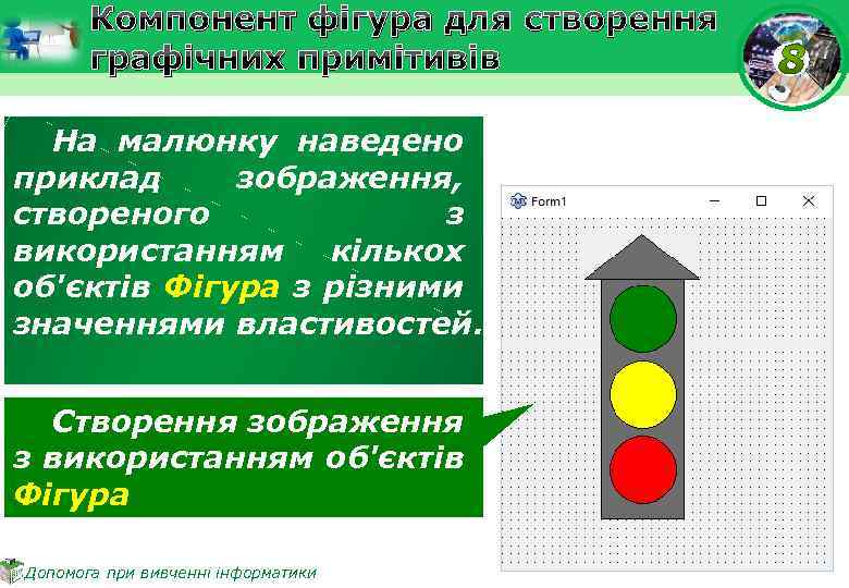 Компонент фігура для створення графічних примітивів На малюнку наведено приклад зображення, створеного з використанням