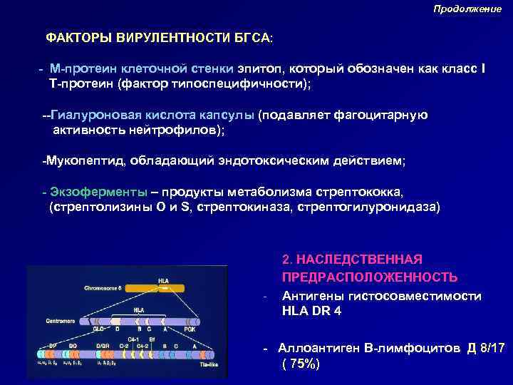 Продолжение ФАКТОРЫ ВИРУЛЕНТНОСТИ БГСА: - М-протеин клеточной стенки эпитоп, который обозначен как класс I