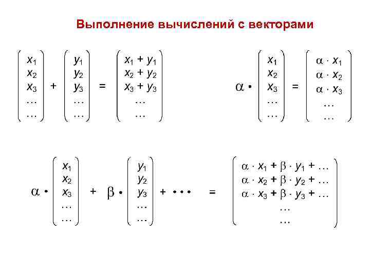 Выполнение вычислений с векторами 