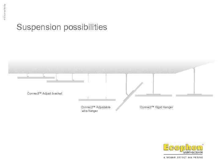 Suspension possibilities Connect™ Adjust bracket Connect™ Adjustable wire hanger Connect™ Rigid Hanger 