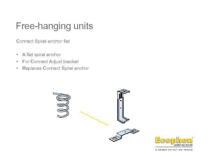 Free-hanging units Connect Spiral anchor flat • A flat spiral anchor • For Connect