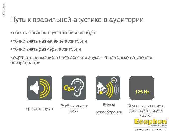 Путь к правильной акустике в аудитории • понять желания слушателей и лектора • точно