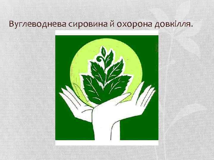 Вуглеводнева сировина й охорона довкілля. 
