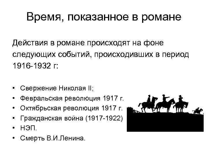 Время, показанное в романе Действия в романе происходят на фоне следующих событий, происходивших в