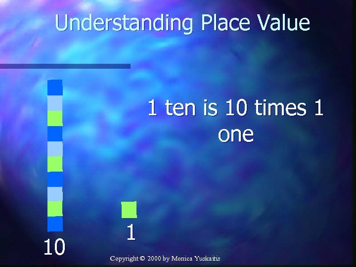 Understanding Place Value 1 ten is 10 times 1 one 10 1 Copyright ©