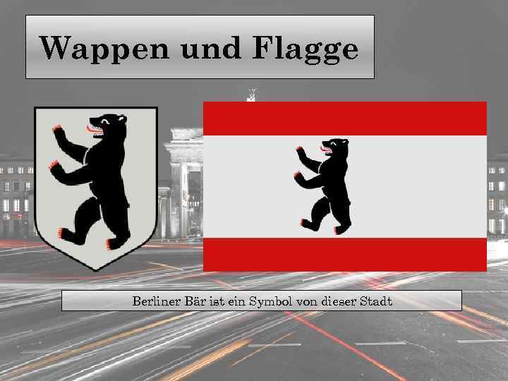 Wappen und Flagge Berliner Bär ist ein Symbol von dieser Stadt 