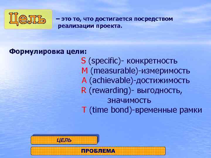 Главная цель проекта может не включать показатели измеримости