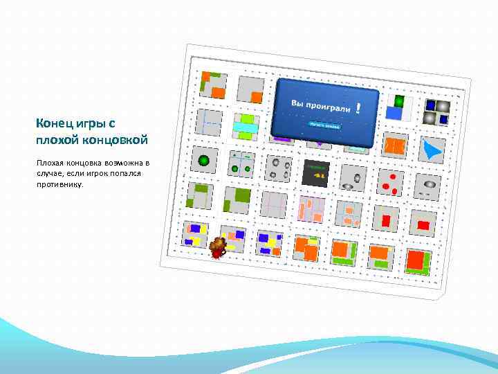 Конец игры с плохой концовкой Плохая концовка возможна в случае, если игрок попался противнику.