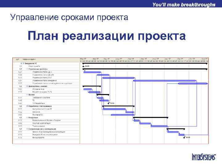 Управление сроками проекта План реализации проекта 