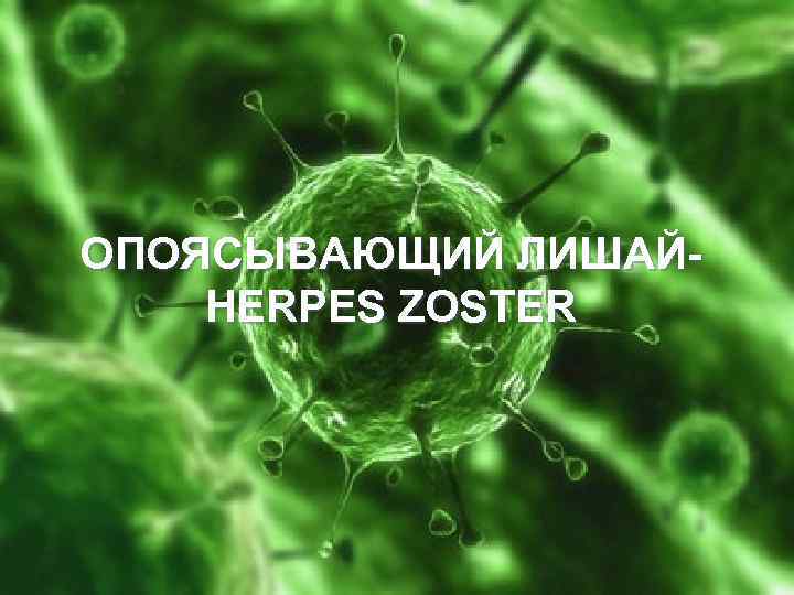 ОПОЯСЫВАЮЩИЙ ЛИШАЙHERPES ZOSTER 