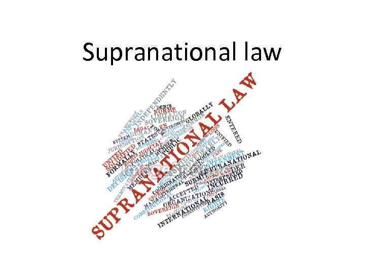 Supranational law 