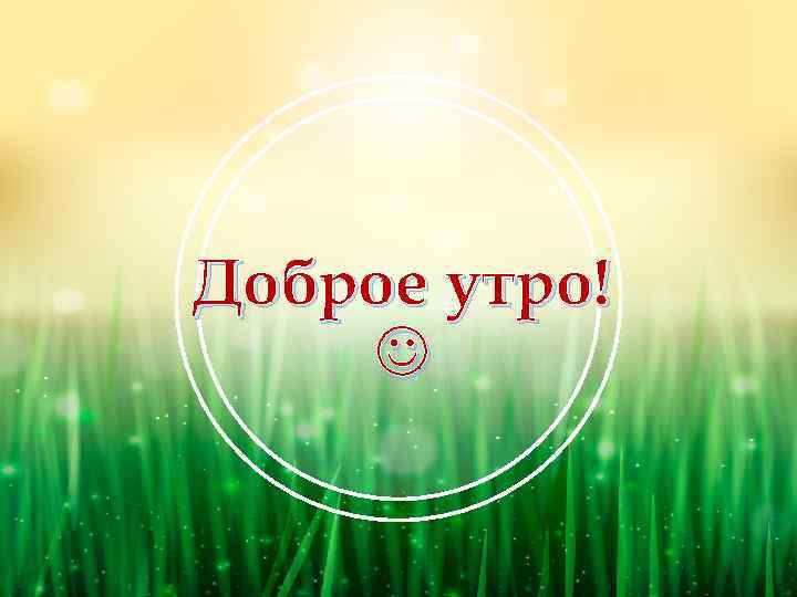 Доброе утро! 