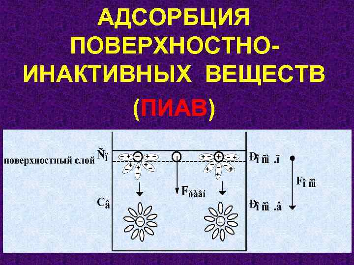 АДСОРБЦИЯ ПОВЕРХНОСТНОИНАКТИВНЫХ ВЕЩЕСТВ (ПИАВ) 