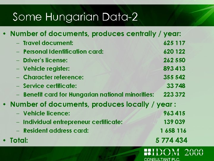 Some Hungarian Data-2 • Number of documents, produces centrally / year: – – –