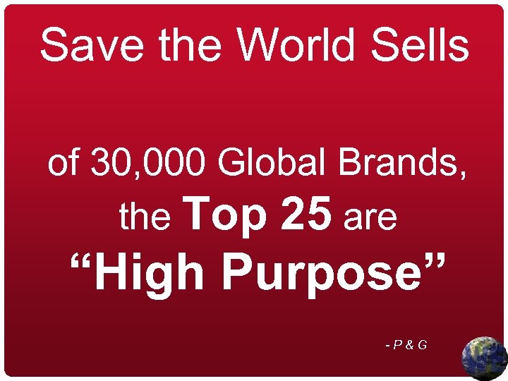 Save the World Sells of 30, 000 Global Brands, the Top 25 are “High