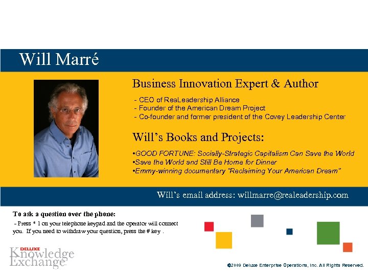 Will Marré Business Innovation Expert & Author - CEO of Rea. Leadership Alliance -