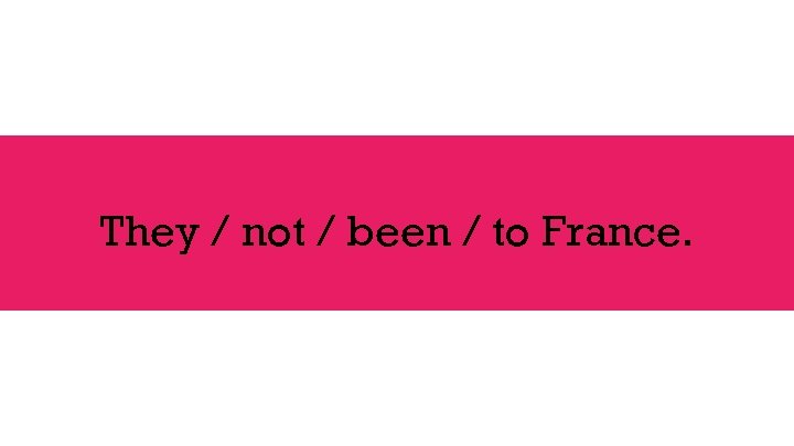 They / not / been / to France. 
