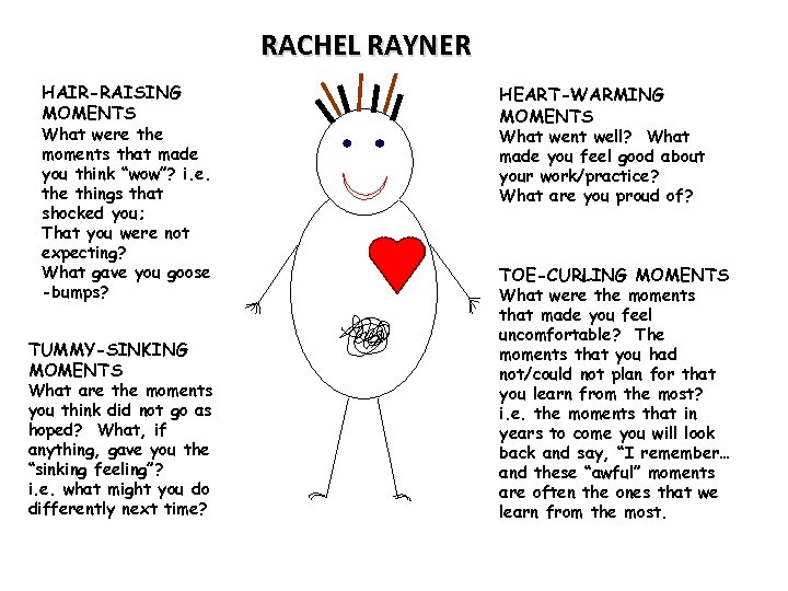 RACHEL RAYNER HAIR-RAISING MOMENTS What were the moments that made you think “wow”? i.