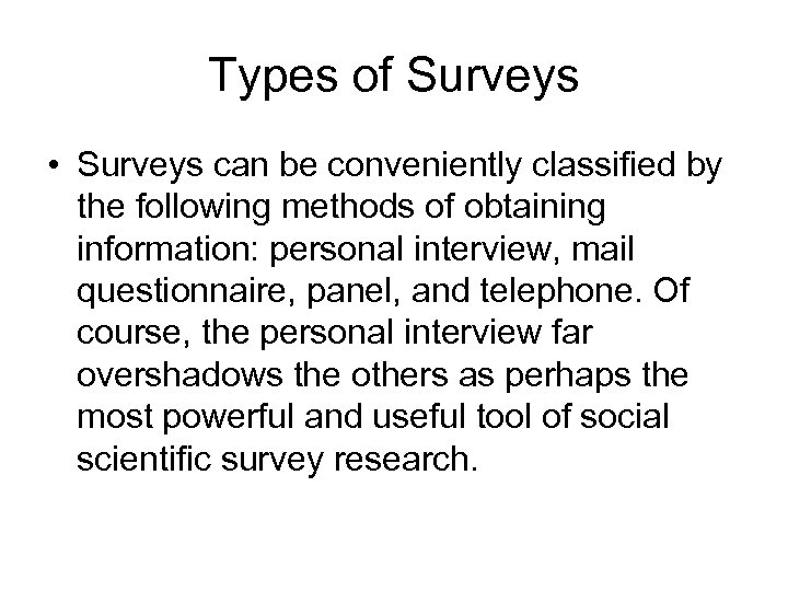 what type of research is a survey