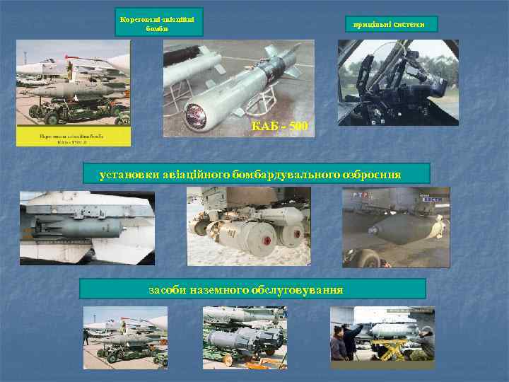 Кореговані авіаційні бомби прицільні системи КАБ - 500 установки авіаційного бомбардувального озброєння засоби наземного