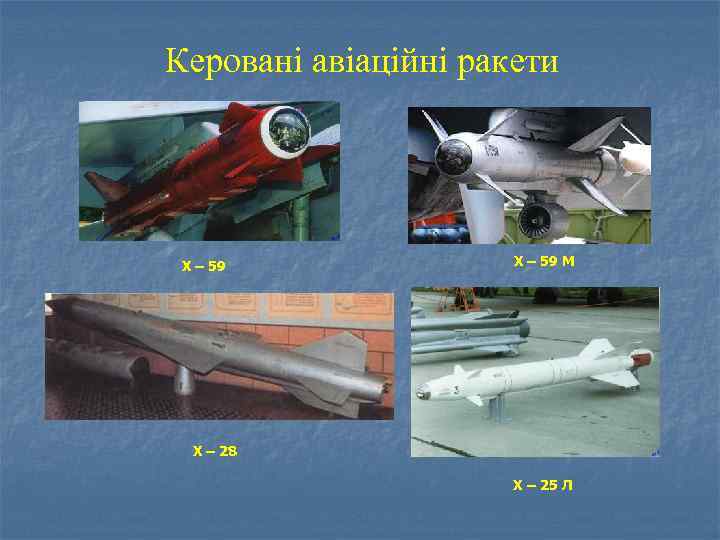 Керовані авіаційні ракети Х – 59 М Х – 28 Х – 25 Л