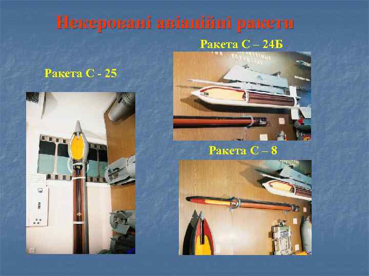 Некеровані авіаційні ракети Ракета С – 24 Б Ракета С - 25 Ракета С