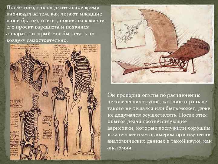 После того, как он длительное время наблюдал за тем, как летают младшие наши братья,