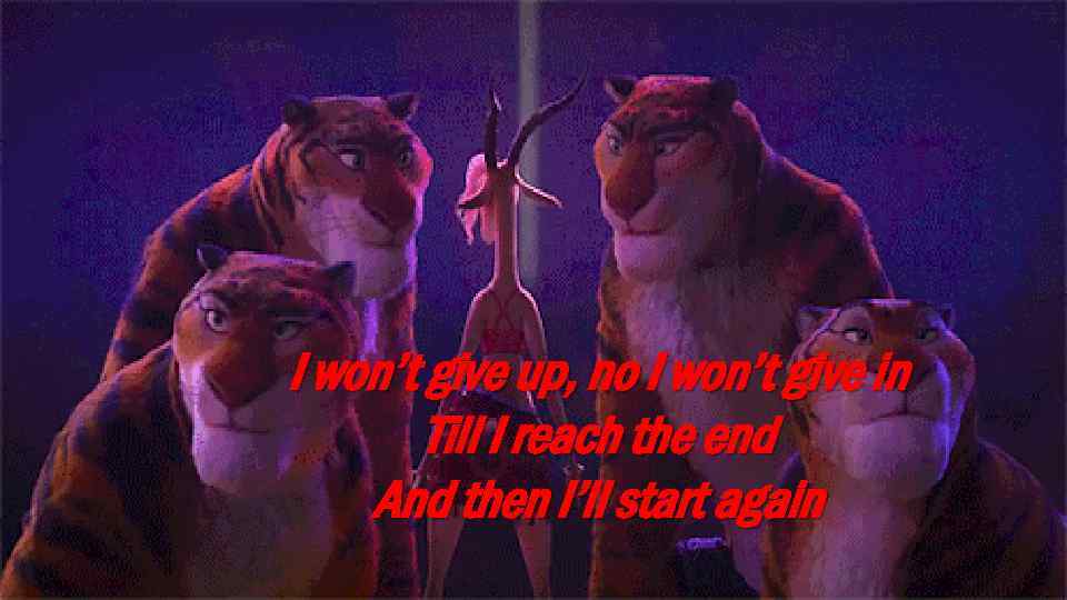 I won’t give up, no I won’t give in Till I reach the end