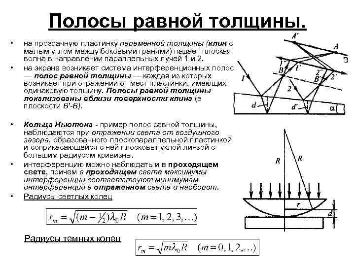 Как образуется интерференционная картина в тонких пленках