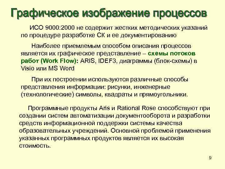 ИСО 9000: 2000 не содержит жестких методических указаний по процедуре разработке СК и ее