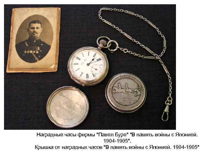 Наградные часы фирмы "Павел Буре" "В память войны с Японией. 1904 -1905". Крышка от