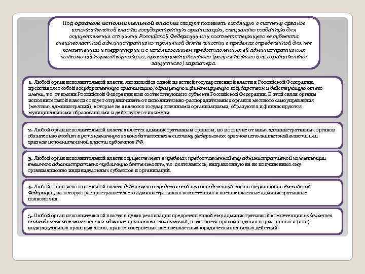Под органом исполнительной власти следует понимать входящую в систему органов исполнительной власти государственную организацию,