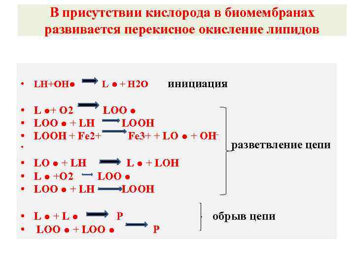 Присутствие кислорода. Реакция инициации пол. Инициация пол.