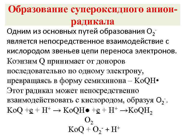 Основной источник кислорода