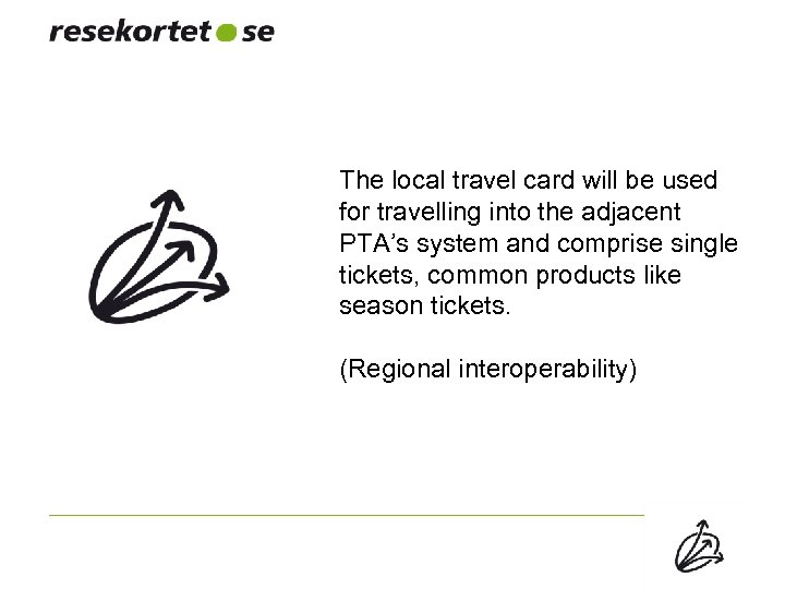 The local travel card will be used for travelling into the adjacent PTA’s system